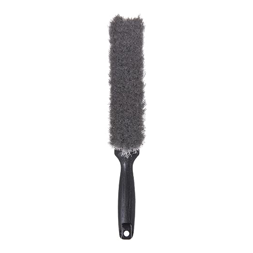 SPARTA Flo-Pac Counter Brush, Bench Brush, Dustpan Brush with Flagged Bristles for Counters, Floors, And Fireplace, 8 Inches, Gray