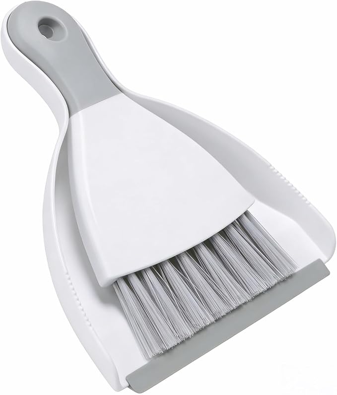 Neecio Mini Dustpan and Brush Set, Small Broom and Dustpan Set Dust Pan and Portable Hand Broom Dustpan and Broom Combo Compact for Desk, Table, Home, Kitchen Necessities