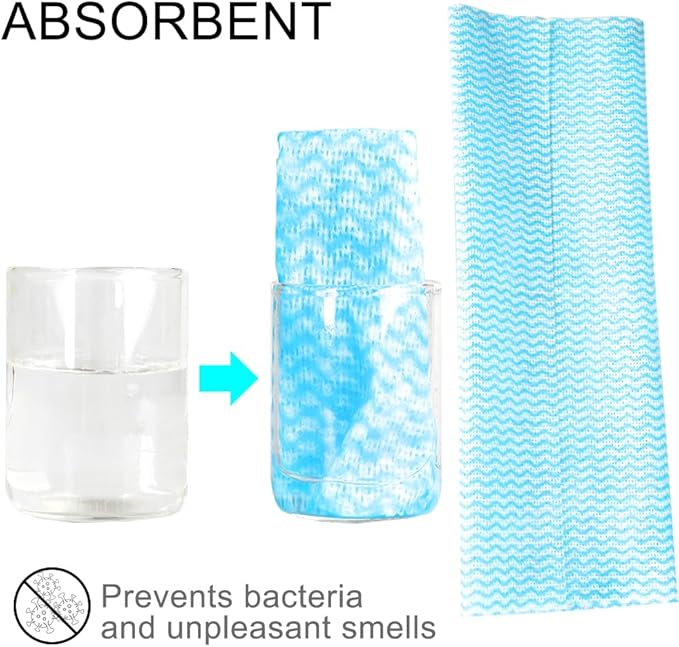 Disposable Dish Cloth and Cleaning Handi Wipes, 100ct, Multi-Use Rags for Kitchen, Bathroom and Windows, Blue