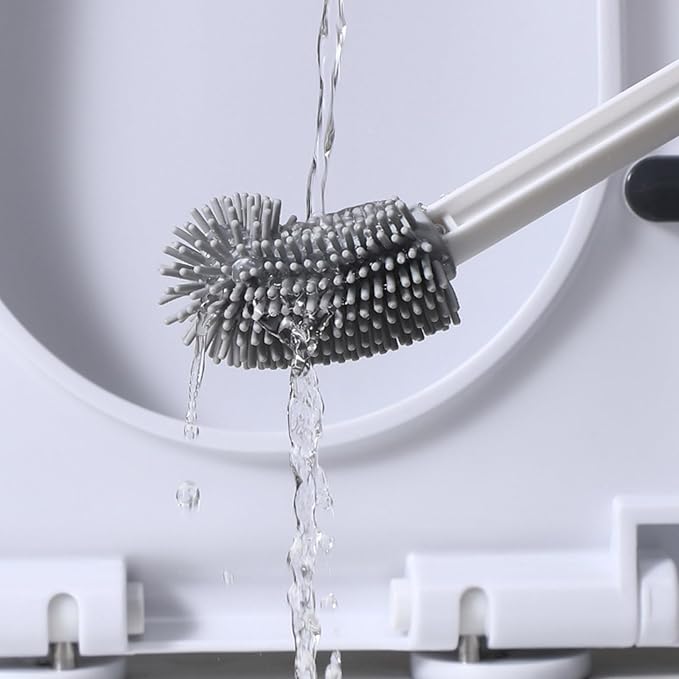 Bendable Silicone Toilet Brush, Flexible Head for | Ergonomic Grip, Bowl Replacement Tool