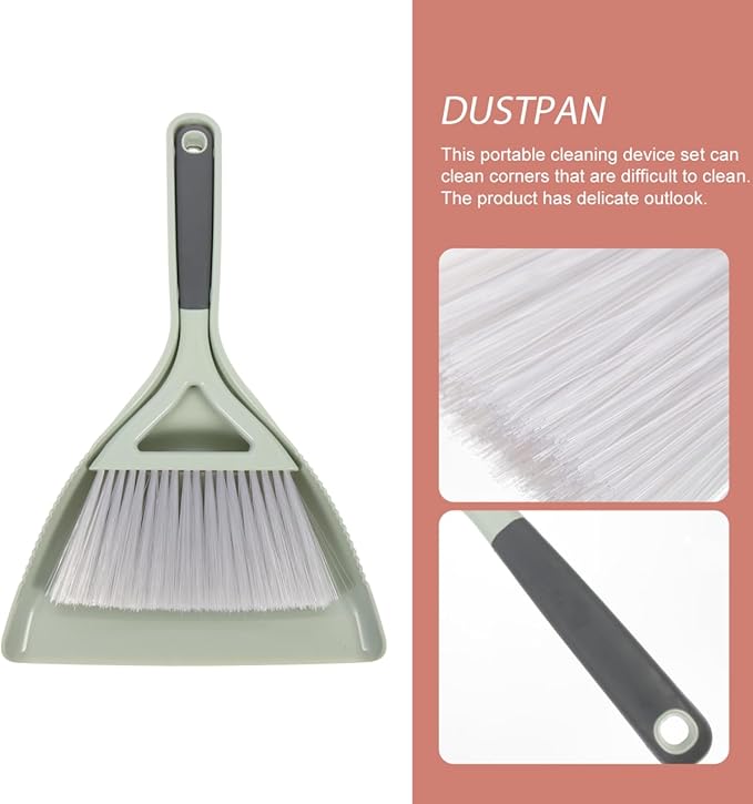 UTHCLO Mini Broom and Dustpan Set Portable Handheld Desktop Cleaning Kit Compact Small Dustpan Brush for Keyboard Laptop Tabletop Use