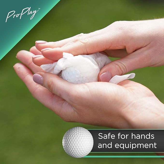 ProPlay Ball & Club Cleaning Wipes | Powerful Cleaner Removes Dirt, Grass, and Sand | Convenient, Resealable Pack - Unscented 24 Pack