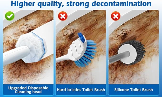 50Count Refills Disposable Toilet Brush Refills, Toilet Cleaning Brush,Toliet Wand Refills,Toilet Bowl Clean Refill Pads,Toilet Brush Head is Compatible with Most Toilet Brush Handles