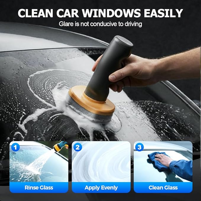 Handheld Glass Oil-Film Remover, 2026 Upgrade Glass Emulsion Cleaner, New Glass Cleaning Board, Automotive Oil Film Cleaning Brush for Car Windows (3, Medium)