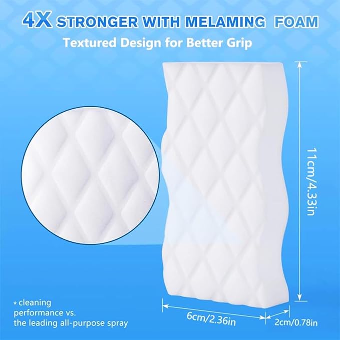 10 Pack Magic Sponges Eraser - Melamine Sponge 4X Density - Long Lasting Multifunctional Cleaning Sponges Suitable for Kitchen, Bathroom, Bathtub, Car, Toy (4.33x2.36x0.79 in)