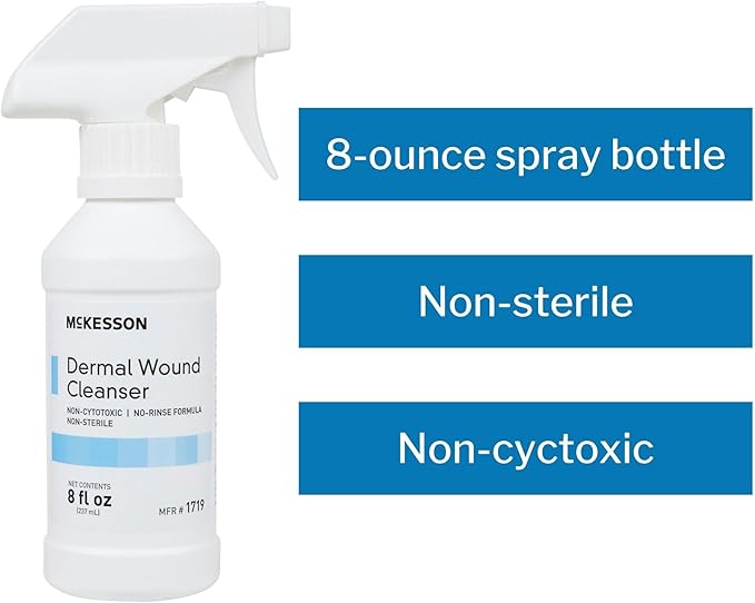 McKesson Dermal Wound Care Cleanser Spray, 8 oz [6 Count] First Aid Wash Solution for Minor Injuries, Cuts, Burns, Scrapes, Sores