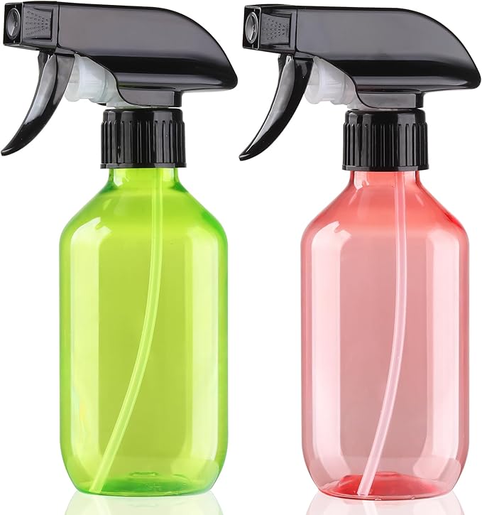 Bynccea Plastic Spray Bottles 2 Packs - 10 oz/300 ml Empty Small Water Spray Bottles - BPA Free Plastic Refillable Containers for Hair, Gardening, Plants