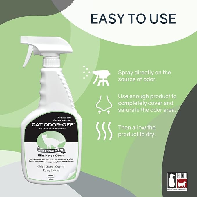 Odorcide Cat Odor-Off Fresh Scent Concentrate Pet Smell Odor Eliminator Bundle – Cat Odor Eliminator Concentrate for Pet Urine Odor, Tomcat Spray for Cat Urine Smell, Feces on Carpet & Litter Boxes