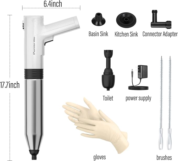 Puniarmu Electric Toilet Plunger,Unclog In One Shot,Remover For Bathroom,Kitchen Pipes Clog,High Pressure Air Plungers For Bathroom Heavy Duty
