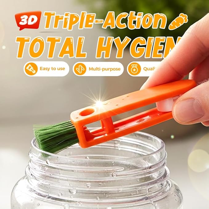 Upgrade 3 in 1 Cup Lid Cleaning Brush Set, 2025 New 12PCS Multifunctional Bottle Crevice Portable Cup Lid Cleaning Brushes, Crevice Cleaning Brush, Home Kitchen Crevice Brush Tools (2)