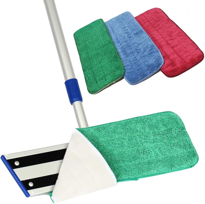 Arkwright Spray Mop Replacement Pads - (Pack of 12) Bulk Microfiber Flat Dry and Wet Refill Mop Pads Floor Cleaning, Compatible with Bona and Rubbermaid, Fits All Mop Heads, 13 in, Blue
