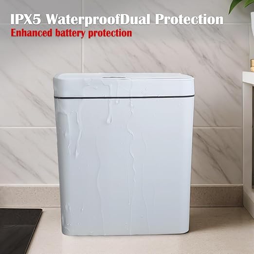 Two Gray Smart Sensor Trash cans with a Capacity of 3.2 gallons, Supporting Multiple Opening Methods, Waterproof Design, Anti Odor Design, Fast Response, Suitable for Kitchens,bedrooms,Offices, etc