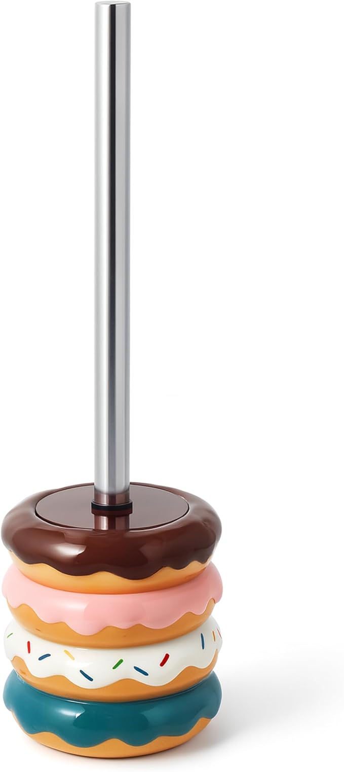 Deep & Sturdy Toilet Bowl Brush with Holder - Doughnut Bowl Brush - Durable Scrubbing - Toilet Cleaners - Household Essentials - Bathroom Cleaner - Cleaning Supplies - Household Supplies