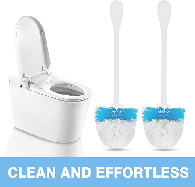 2 Pack Toilet Brush Replacement Head Compatible with OXO Good Grips Toilet Brush, Toilet Brush Refills for OXO Toilet Brush Only, Plastic Toilet Brush Head & Nylon Material