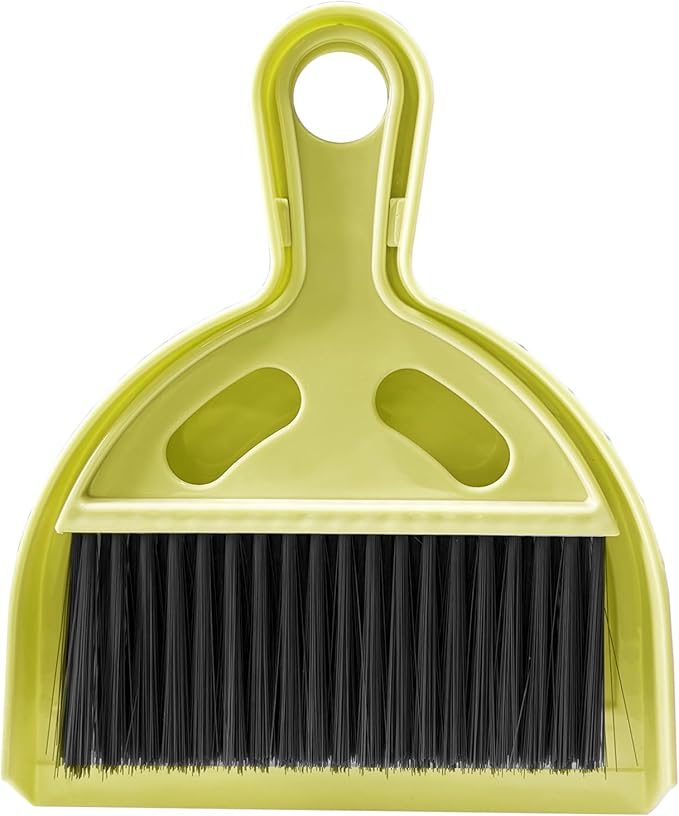 NBGYTECH Mini Broom and Dustpan Set Small Broom with Dustpan Combo Set Portable Cleaning Tools for Home Office RV Learning Camping (Yellow)