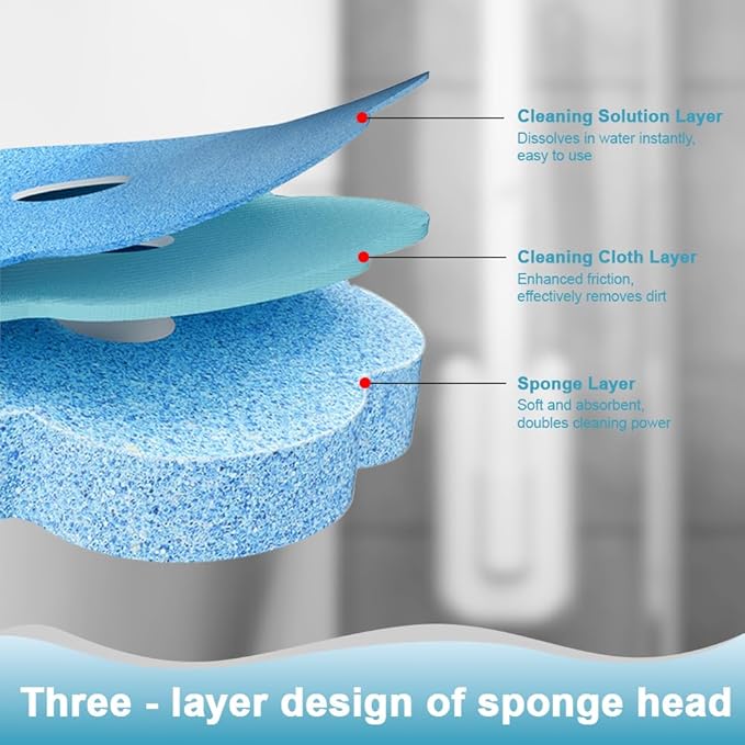 Disposable Toilet Brush Toilet Bowl Cleaner,Toilet Cleaning Supplies,Toilet Bowl Brush,Toilet Cleaner Brush,Toilet Brush with Holder,48 Refills for Cleaning and Hygienic (White)