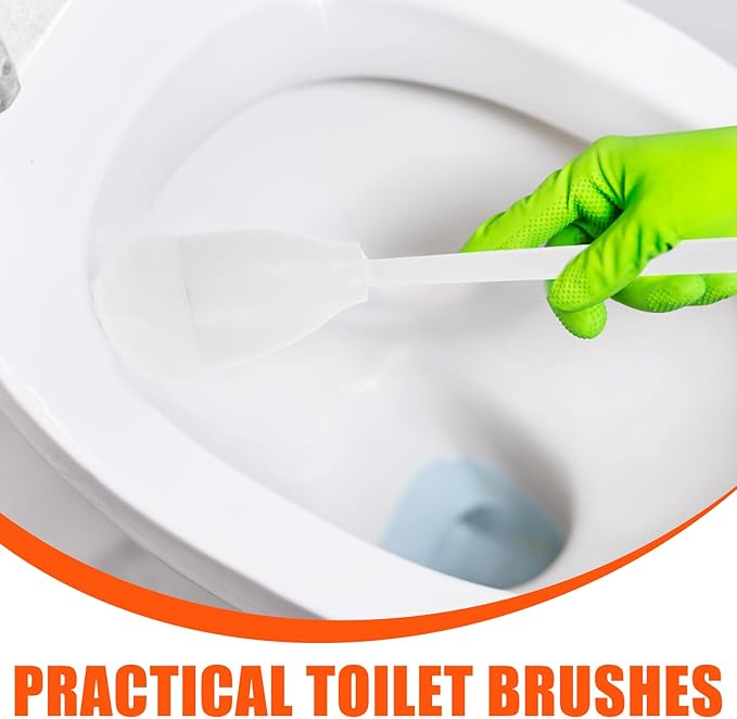 Abaodam Toilet Brush with Soft Bristles 15.35 Inch Ergonomic Handle Bathroom Cleaning Brush for Stubborn Stain Removal and Hygienic Toilet Maintenance