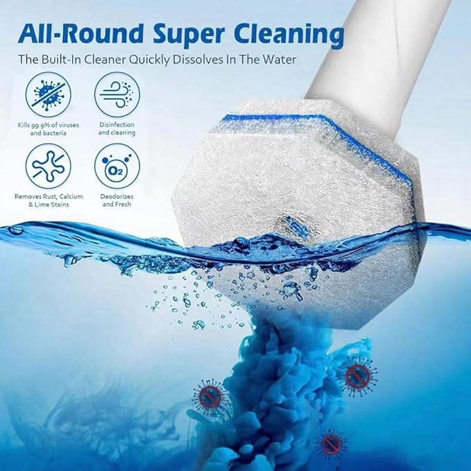 60 Counts Upgraded Disposable Cleaner Wand Brush Heads - Compatible with Clorox Toilet Bowl Cleaner Wand Refills for Bathroom Cleaning