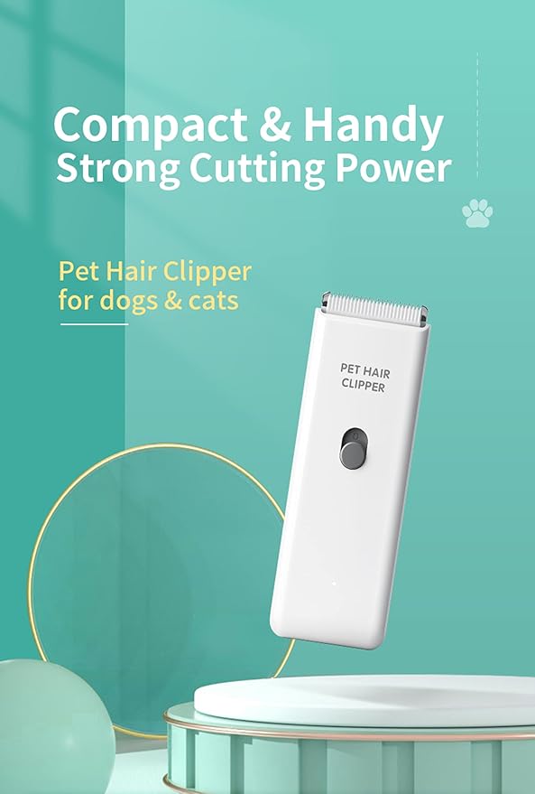 Grimgrow Dog Cat Home Hair Waterproof Clipper Portable Electric USB Rechargeable Pet Grooming Tools Low Noise Shaver Cordless Trimmer for Small and Large Pets