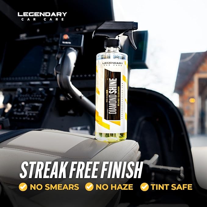 Legendary Glass Cleaner 64oz (Half Gal.) - Auto Window Cleaner Spray for Car Windows & Windshield - No Streaks, Ammonia-Free, Tint Safe - Interior/Exterior Use