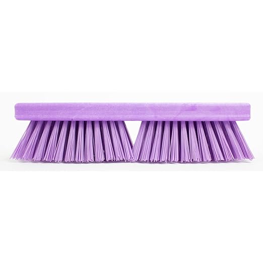 SPARTA Plastic Floor Scrub Brush, Brush Head Only, Deck Brush with ACME Standard Thread Fitting for Deck, Industrial Kitchens, and Hospitals, 10 Inches, Purple, (Pack of 6)