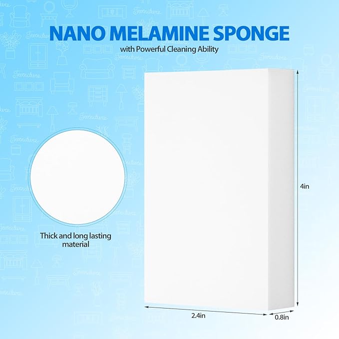 100 Pack Magic Sponges Eraser, Multi-Functional Household Cleaning Melamine Sponge Foam for Kitchen, Bathroom, Sink, Bathtub, Shoes, Wall