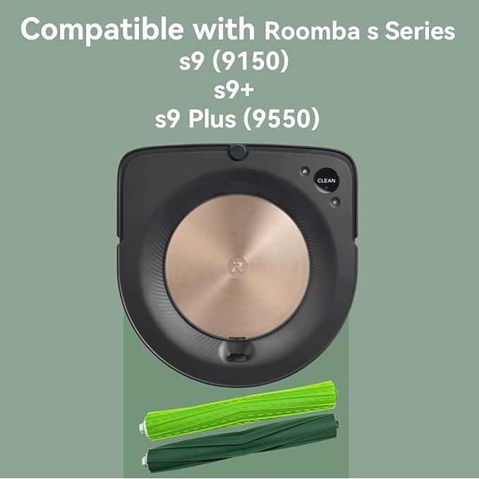 3 Set S9 Replacement Rollers Compatible with iRobot Roomba s9 (9150) s9+ s9 Plus (9550) s Series Vacuum Cleaner Multi-Surface Rubber Brushes,Roomba s Series roller brushes