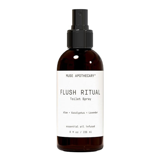 Muse Apothecary Flush Ritual - Aromatic & Refreshing Toilet Spray, Use Before You Go, 8 oz, Infused with Natural Essential Oils - Aloe + Eucalyptus + Lavender