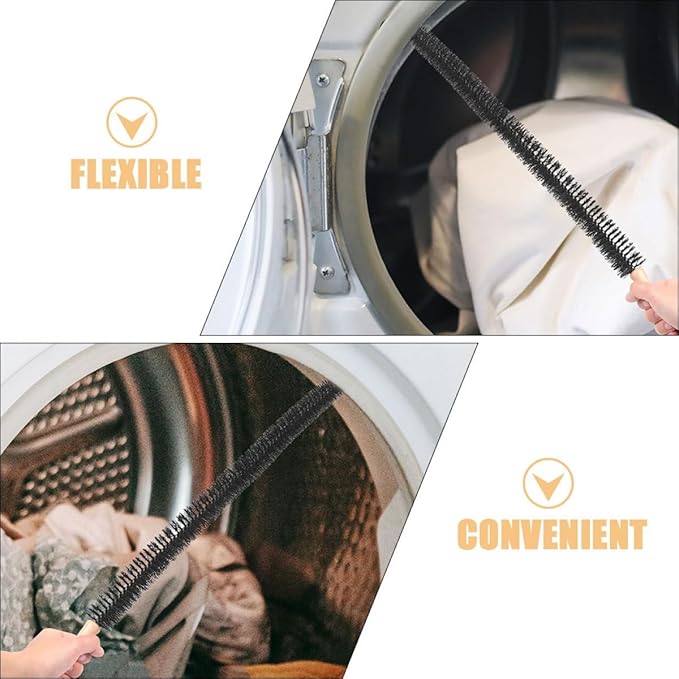 Healifty 2pcs Washing Machine Cleaning Brush Long Handle Multi-Purpose Dryer Vent Cleaning Tool with Full Bristles for Laundry Tub and Pipe Maintenance