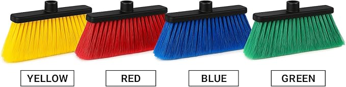 Healing Atlas LUZIA Green 14" Premium Broom Head – Long Flagged Bristles – Gentle Deep Sweep – Universal 7/8" Thread – Recycled PP – Handle Not Included (Green, LUZIA)