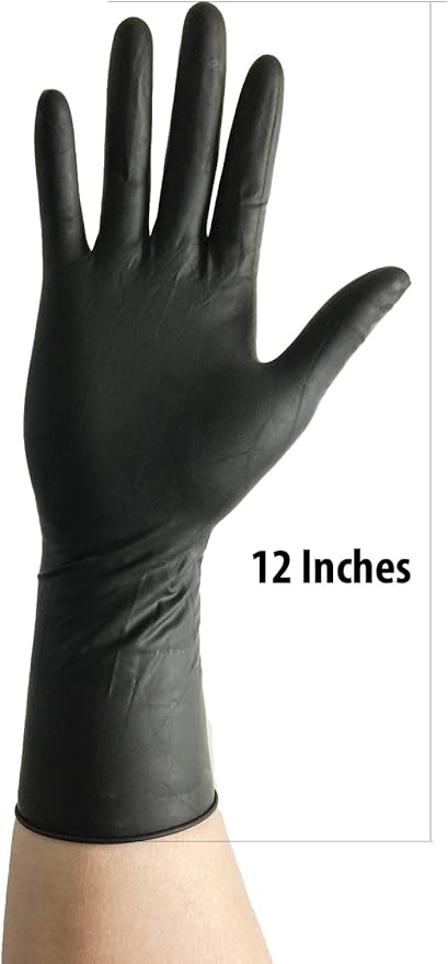 Super soft Disposable Latex Gloves, Powder Free, Exam 12" Length, Medium Duty, 50 Gloves, Size X-Large.