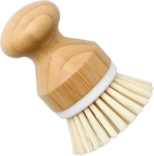 Dekotech Premium Bamboo Dish Scrub Brush Eco-Friendly & Heavy-Duty Kitchen Cleaning Tool with Durable Natural Bristles, Ergonomic Wooden Handle for Effortless Dishwashing & Surface Scrubbing