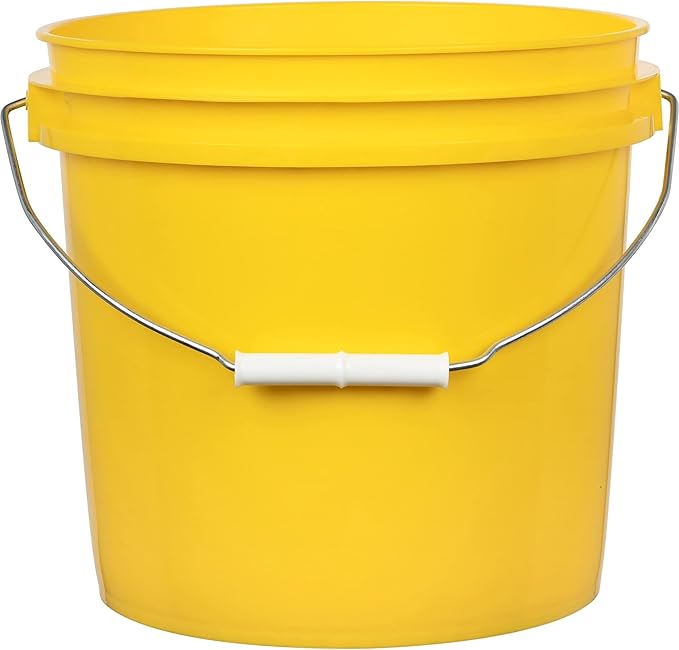 House Naturals 2 Gallon Buckets pails with Black Lids(Pack of 3) 3 Colors- Food Grade - BPA Free Made in USA