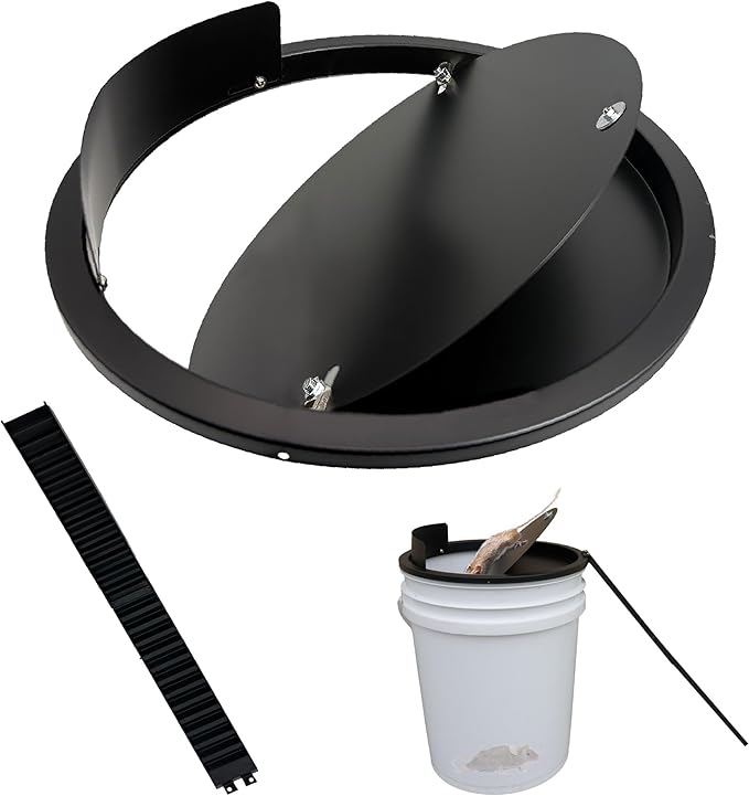 Bucket Lid Mouse Trap Metal 5 Gallon Bucket lid,Strong Metal Material That Cannot be Bitten, auto Reset, Repeat Catch, Indoor Outdoor, Reusable 5 Gallon Bucket Lid, (1Pack)