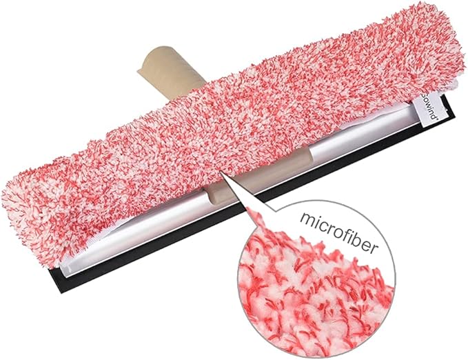 Sowind Multi-Purpose 12 inch Window Squeegee with 6.7inch-49.4inch Adjustable Aluminum Pole, Highly Absorbent Microfiber Window Scrubber for Window Cleaning,Car Cleaning.