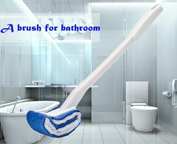 Toilet Brush Bowl Brush - Scratch-Free Curved Good Grip Easy to Use Deep Cleaning No Scratching, Anti-Splashing Easy to Store (2pc Blue)