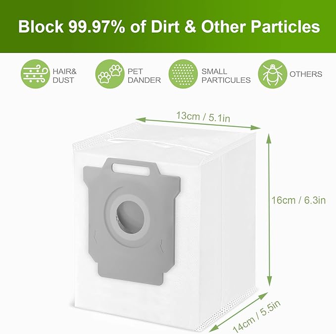 KGC 10 Pack Vacuum Bags Compatible with iRobot Roomba Vacuum Bags i & s & j Series, Replacement for iRobot Roomba i1+ i3+(3550) i4+ i6+ j6+ i7+ i7Plus j7+(7550) i8+ s9+ Vacuum Bags