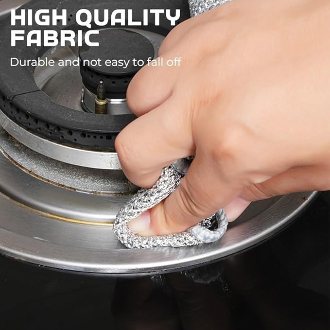 Multipurpose Wire Dishwashing Rags for Wet and Dry, 2025 Upgrade Non Scratch Metal Wire Dishcloth, Reusable Premium Metal Scrubbing Pads Sponge Clean for Home Kitchen Stove Tops (20Pcs)