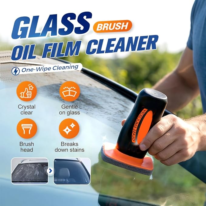 2026 Handheld Glass Oil-Film Remover, New Upgrade Emulsion Cleaner Glass Cleaning Board for Cars, Multifunctional Oil Film Remover for Windshield, Car Glass Brush for Car Maintenance (1, 100g)