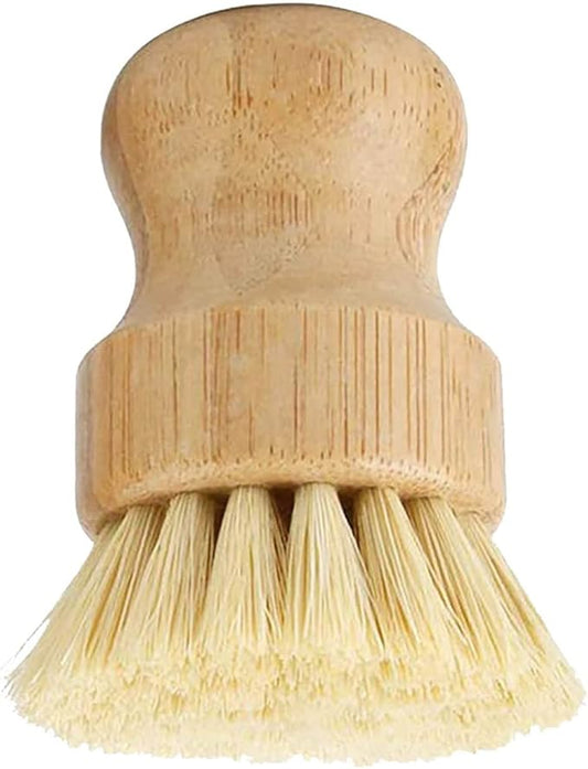 1 Pcs Palm Wooden Dish Scrubber Brush,Bamboo Dish Brush Set, Dish Brushes, Durable Wood Dishes Scrub Brush, Natural Round Vegetable Cleaning Pots Pans Sink Washing Kitchen Brush & Tools