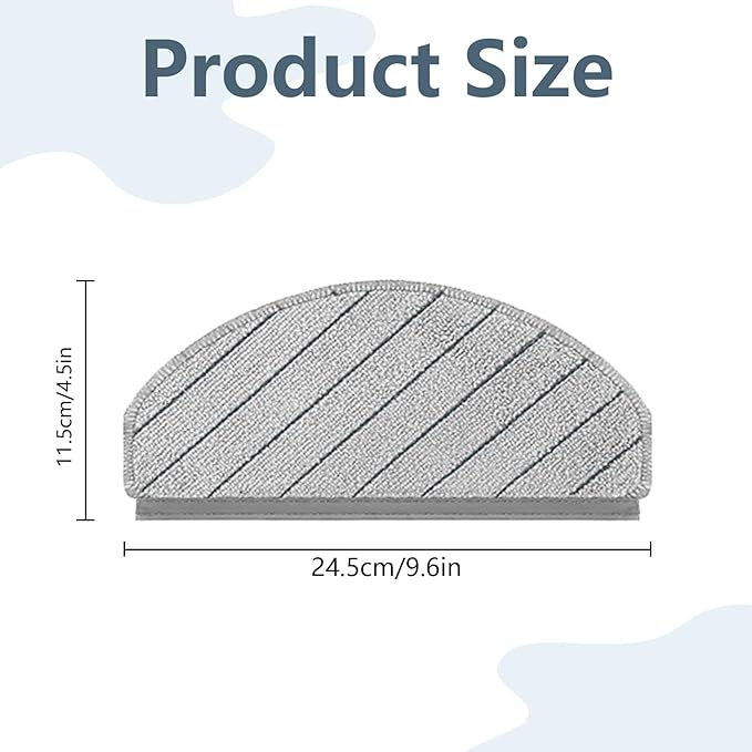 Accessories for ECOVACS DEEBOT T10 Plus, N20 Plus, for Yeedi C12 Pro Plus Robot Vacuum Cleaner, N20 Plus Replacement 8 Pcs Washable Microfiber Mop Pads and 2 Pcs Disposable Mop Pads