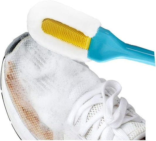 Andiker Professional Cleaning Shoe Brush, Multifunctional Long Handle Shoe Brush Cleaner, Hangable Soft Bristle Shoes Cleaning Brush (Blue)