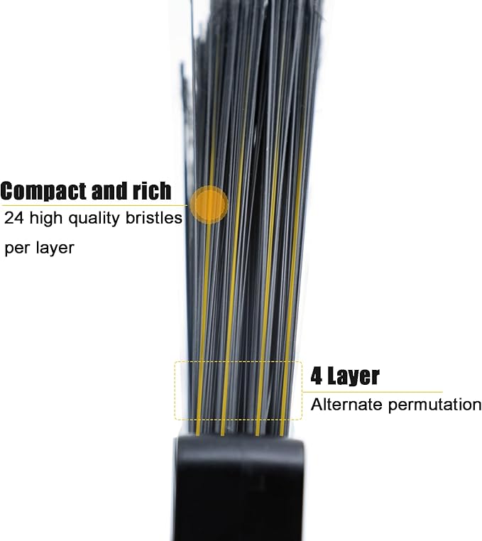 PUTNATRUE Heavy Duty Commercial Broom,Upgraded Angle Brooms for Sweeping Indoor and Outdoor,Perfect Black Broom of Kitchen,Garage
