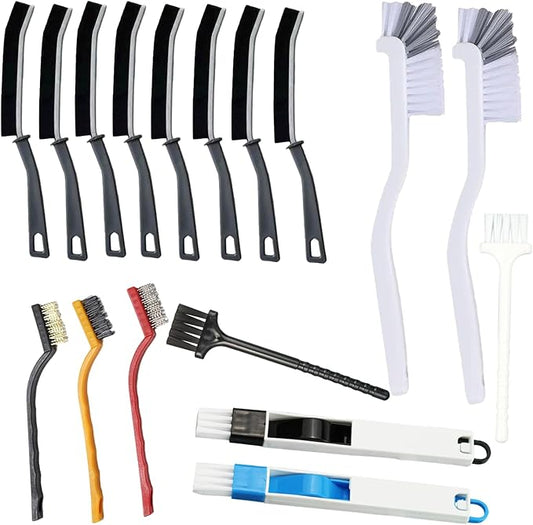 Htydjd 17Pcs Crevice Cleaning Brush Tool Multifunctional Hard Bristle Gap Cleaning Supplies for Bathroom Grout Sink Bathtub Shower Corner Kitchen Toilet Window Track Brushes Small Spaces