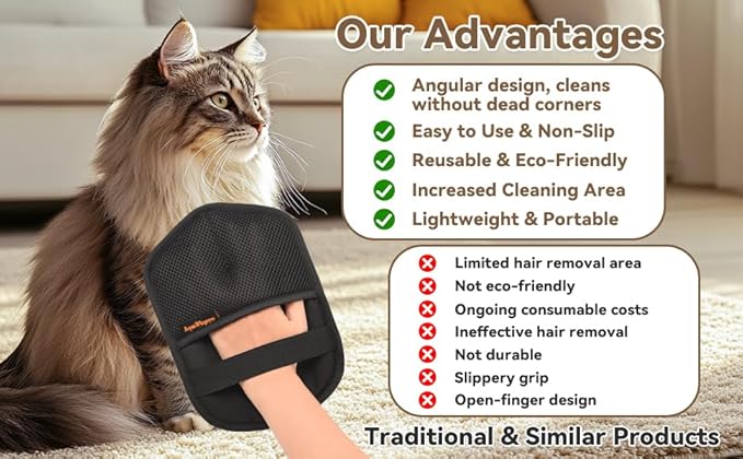yingphia Washable Reusable Pet Hair Remover Glove for Dog & Cat Hair – Electrostatic Fur Removal Tool for Laundry, Clothes, Sofa, Carpet & Car Seats – Easy Clean Lint Remover for Pet Owners