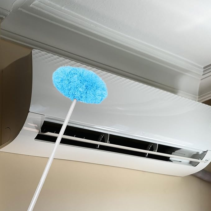 NOLITOY Extendable Aluminum Duster Pole, 58 Inch Ceiling Fan & Wall Cleaner Round Brush Multifunctional Lightweight Dust Remover for Home & Office