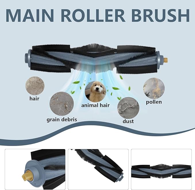 Accessories for ECOVACS DEEBOT T10 Plus Robot Vacuum Cleaner, T10 Plus Replacement 21 Pcs, 1 Main Brush, 4 HEPA Filters, 3 Dust Bags,4 Mop Pads,8 Side Brushes Accessories Kit