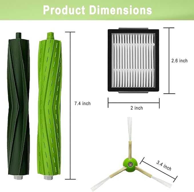 Replacement Parts Kit Compatible with iRobot Roomba e, i, and j Series and Roomba Combo i5 and j5 Series, Not Compatible with Roomba Combo j7+ or Roomba Combo j9+ - 2 Pack