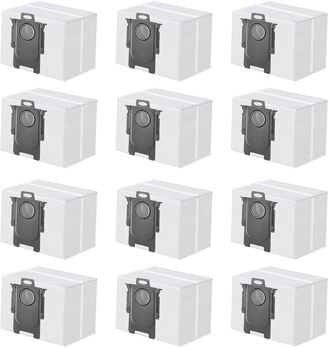 12 Pack Dust Bag Compatible with Roborock Q7 M5+, Q10 S5+/Q10 X5+, S8 Pro Ultra, S8+, Q7 Max+, Q8 Max+, Q5 Max+, Q5+, Q5 Pro+, S7 Max Ultra, S7 MaxV Ultra, Q7+ Vacuum Cleaner,3L Disposable Bag