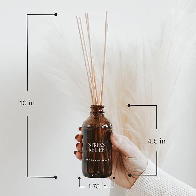 Sweet Water Decor Pumpkin Spice Reed Diffuser Set for Home - Pumpkin, Cloves, Cinnamon, Vanilla Scented Reed Diffusers for Fall - Air Freshener Lasts 4+ Months, Made in The USA